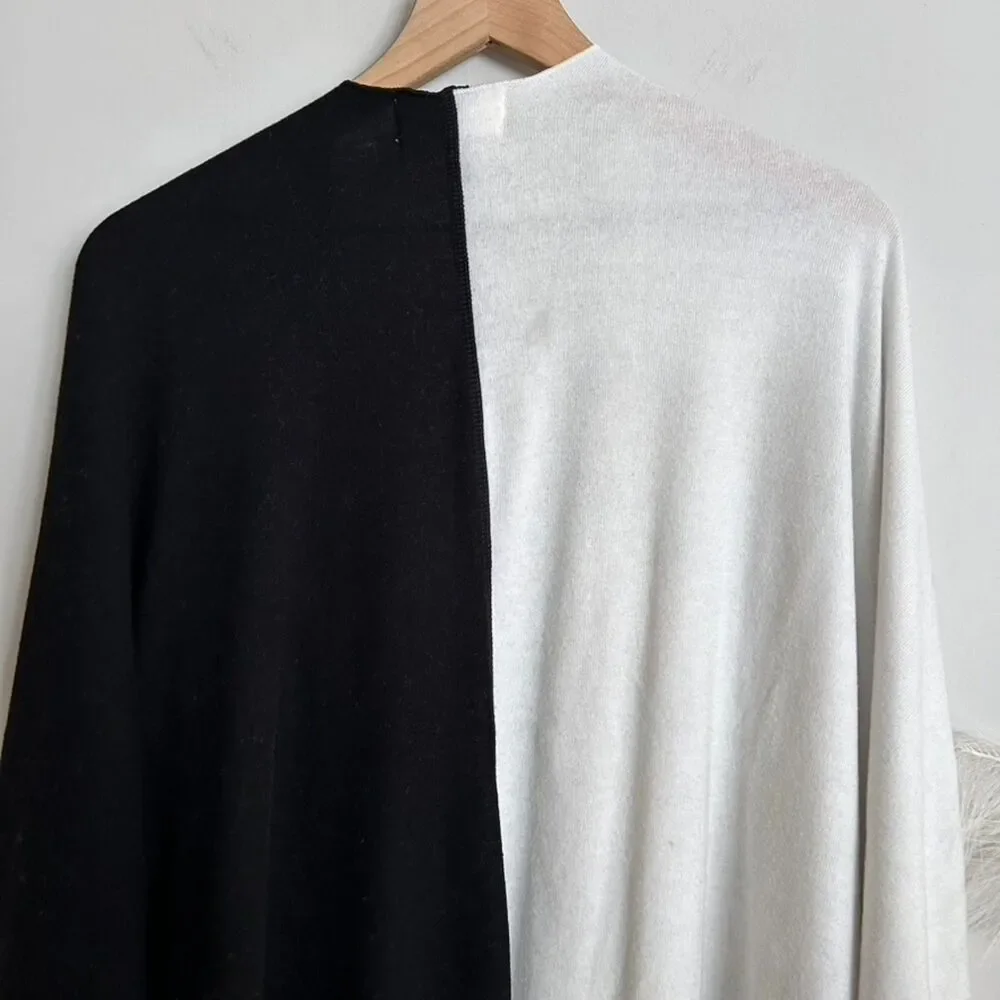 Donni Two Tone Black and White Cape Scarf